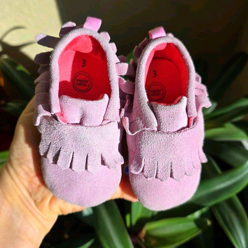 Wonder Nation suede moccasin in Pink Toddler Girl size 3, Western, Native